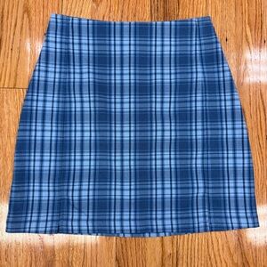 Brandy Melville Blue Plaid Women's Mini Skirt
